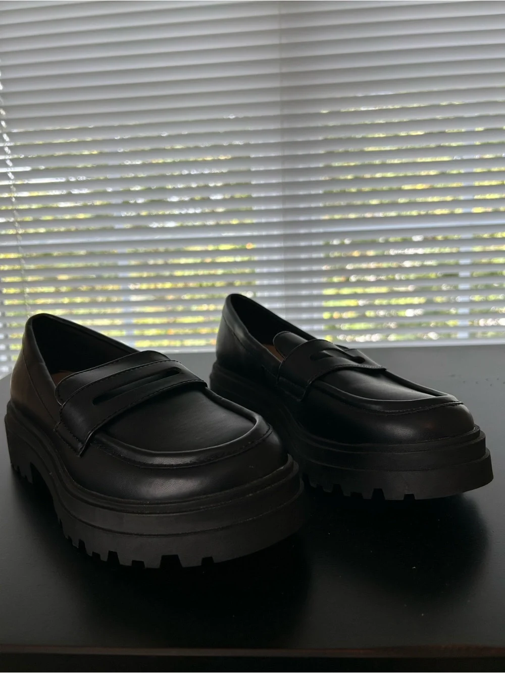a new day Black Chunky Platform Penny Loafers